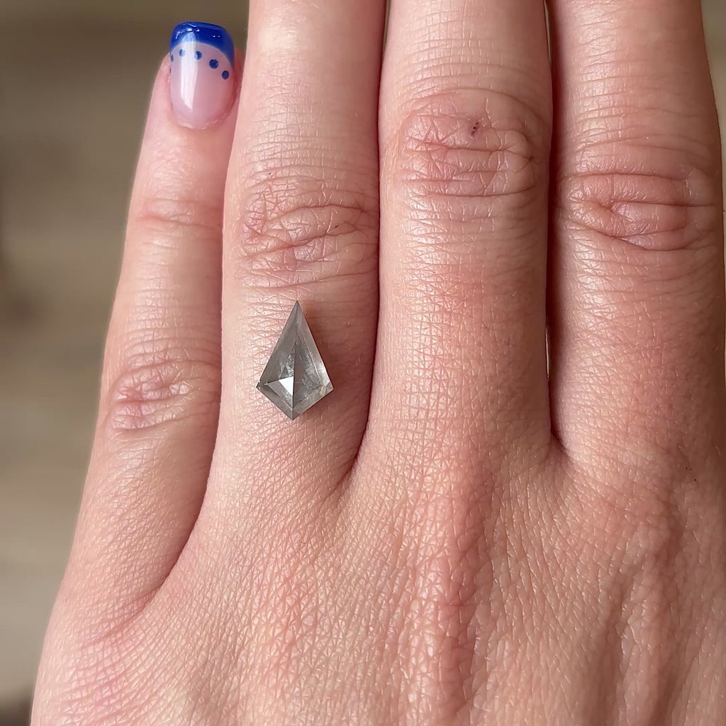 2.13ct Kite loose Salt and Pepper Diamond, Point No Point Studio. Conflict free.