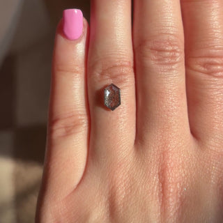 1.68ct Hexagon loose Salt & Pepper Diamond, Point No Point Studio. Conflict free.