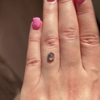 1.22ct Hexagon loose Salt & Pepper Diamond, Point No Point Studio. Conflict free.