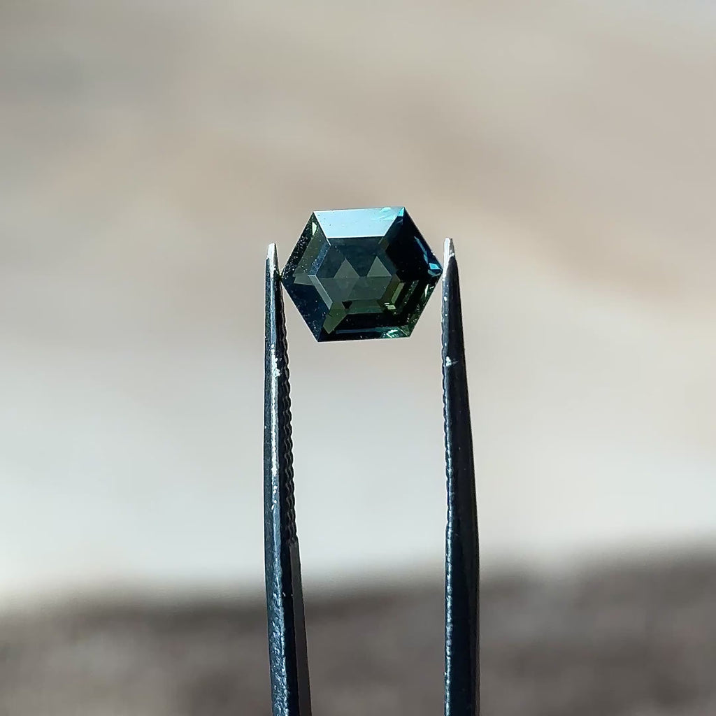 2.36ct Hexagon loose Sapphire, Point No Point Studio. Conflict free.