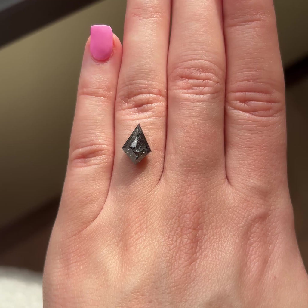 3.30ct Kite loose Salt & Pepper Diamond, Point No Point Studio. Conflict free.