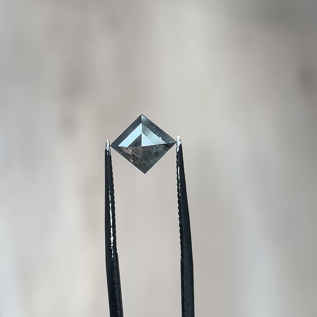 1.40ct Lozenge loose Salt & Pepper Diamond, Point No Point Studio. Conflict free.