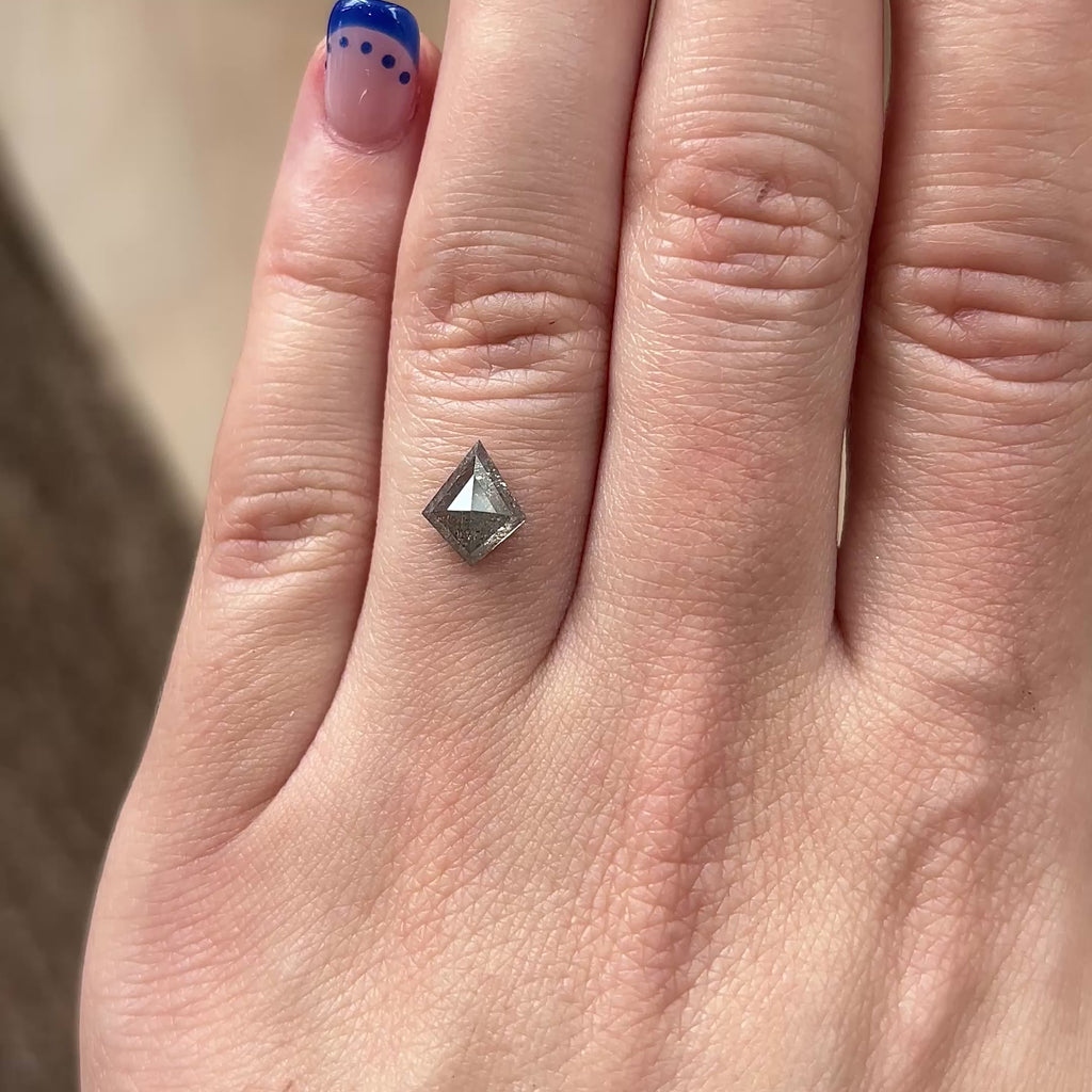 1.28ct Kite loose Salt & Pepper Diamond, Point No Point Studio. Conflict free.