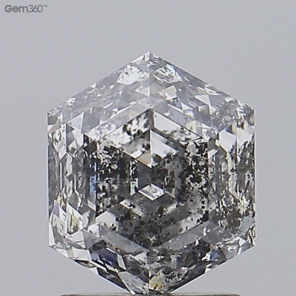 1.64ct Hexagon loose Salt & Pepper Diamond, Point No Point Studio. Conflict free.