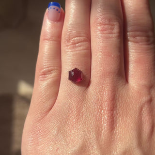 2.50ct Hexagon loose Ruby, Point No Point Studio. Conflict free.