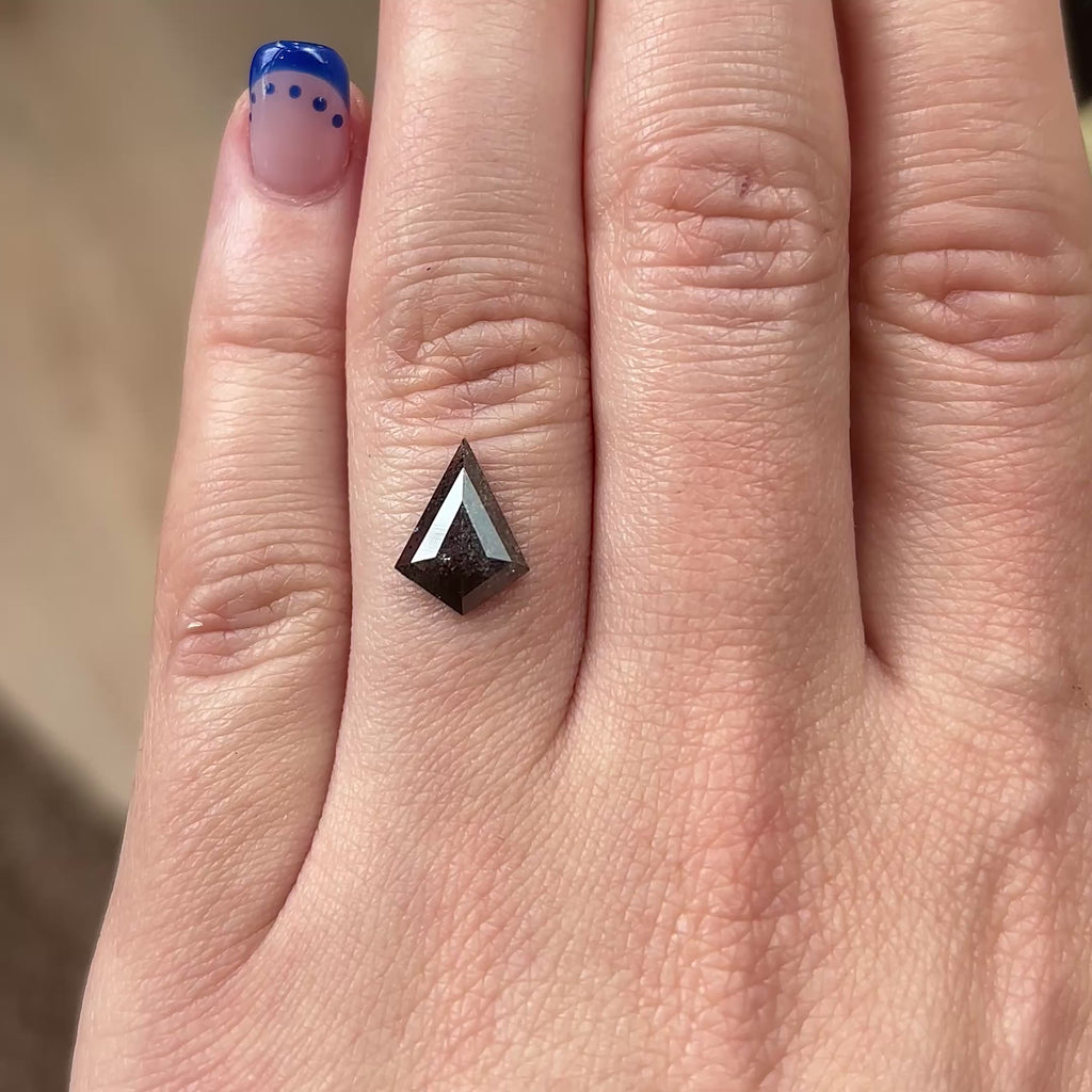1.65ct Kite loose Salt & Pepper Diamond, Point No Point Studio. Conflict free.