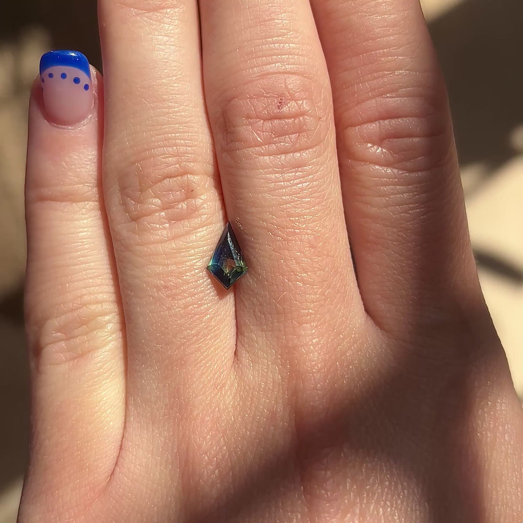 1.26ct Kite loose Sapphire, Point No Point Studio. Conflict free.