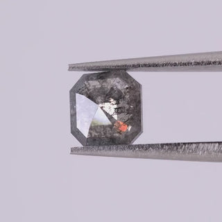 1.06 Carat Salt and Pepper Rose Cut Asscher Diamond