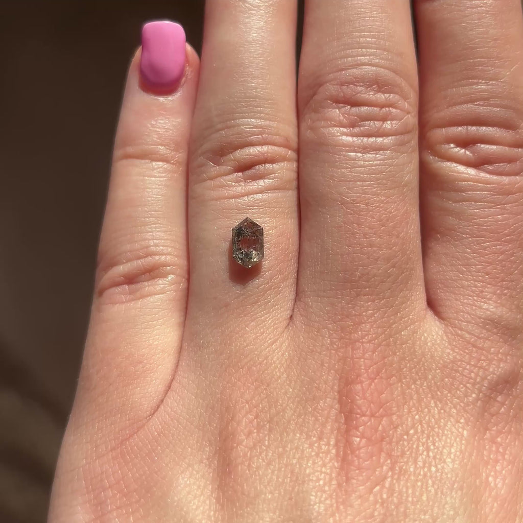 1.16ct Hexagon loose Salt & Pepper Diamond, Point No Point Studio. Conflict free.