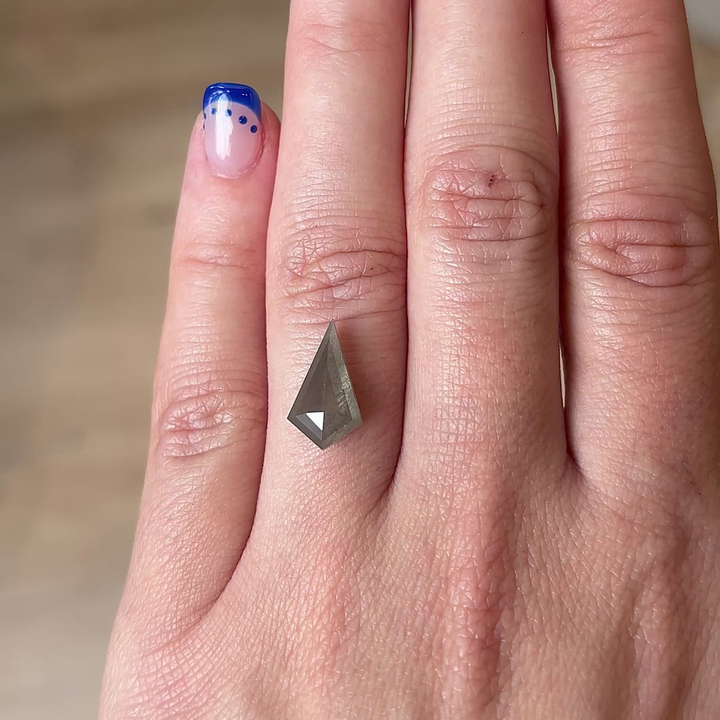 3.14ct Kite loose Salt & Pepper Diamond, Point No Point Studio. Conflict free.