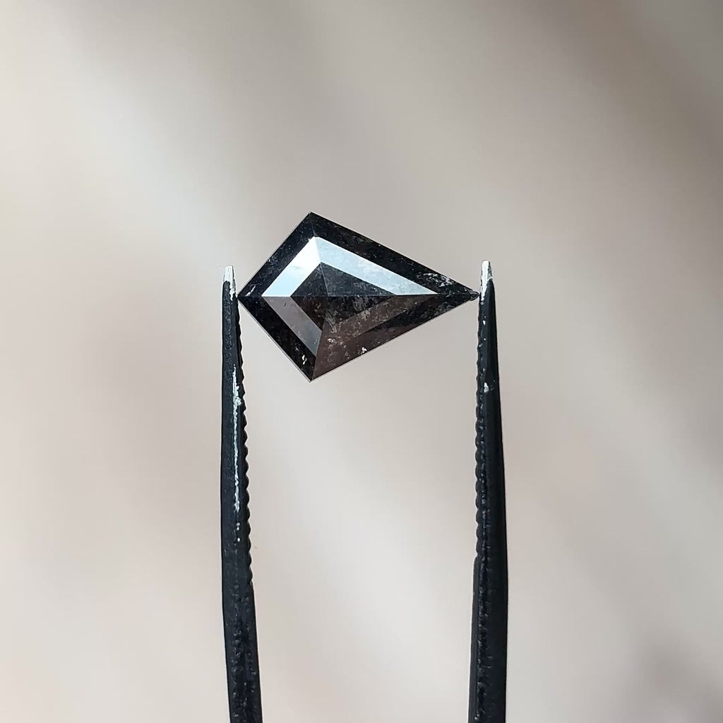 3.18ct Kite loose Salt & Pepper Diamond, Point No Point Studio. Conflict free.