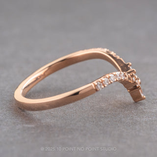 Marquise Diamond Wedding Band, Extra Diamond Flora Setting, 14K Rose Gold