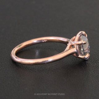 2.02 Carat Salt and Pepper Diamond Engagement Ring, Madeline Setting, 14k Rose Gold