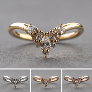 Vada Wedding Ring, 13 Diamond, Round Band