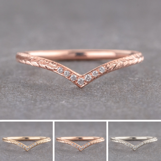 Viola Wedding Ring, 7 Diamond, Round Band