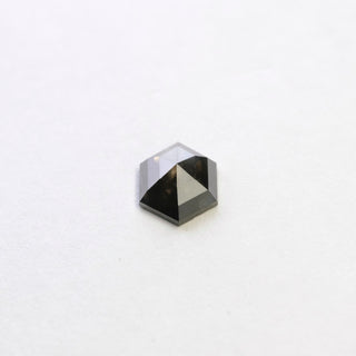 .76 Carat Black Diamond, Rose Cut Hexagon