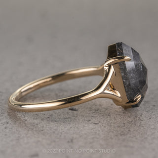 Black Speckled Hexagon Diamond Ring 