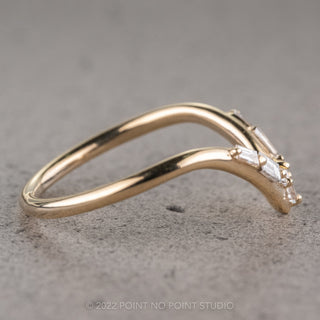 Baguette and Round Diamond Wedding Ring, Fawn Setting, 14K Yellow Gold