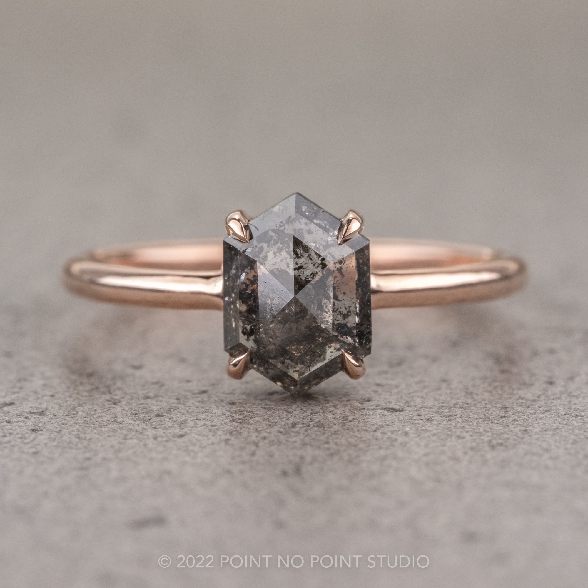 Salt and pepper diamond ring rose gold Clearance