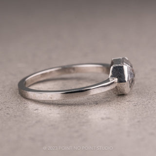 1.21 Carat Salt and Pepper Hexagon Diamond Engagement Ring, Charlize Setting, Platinum