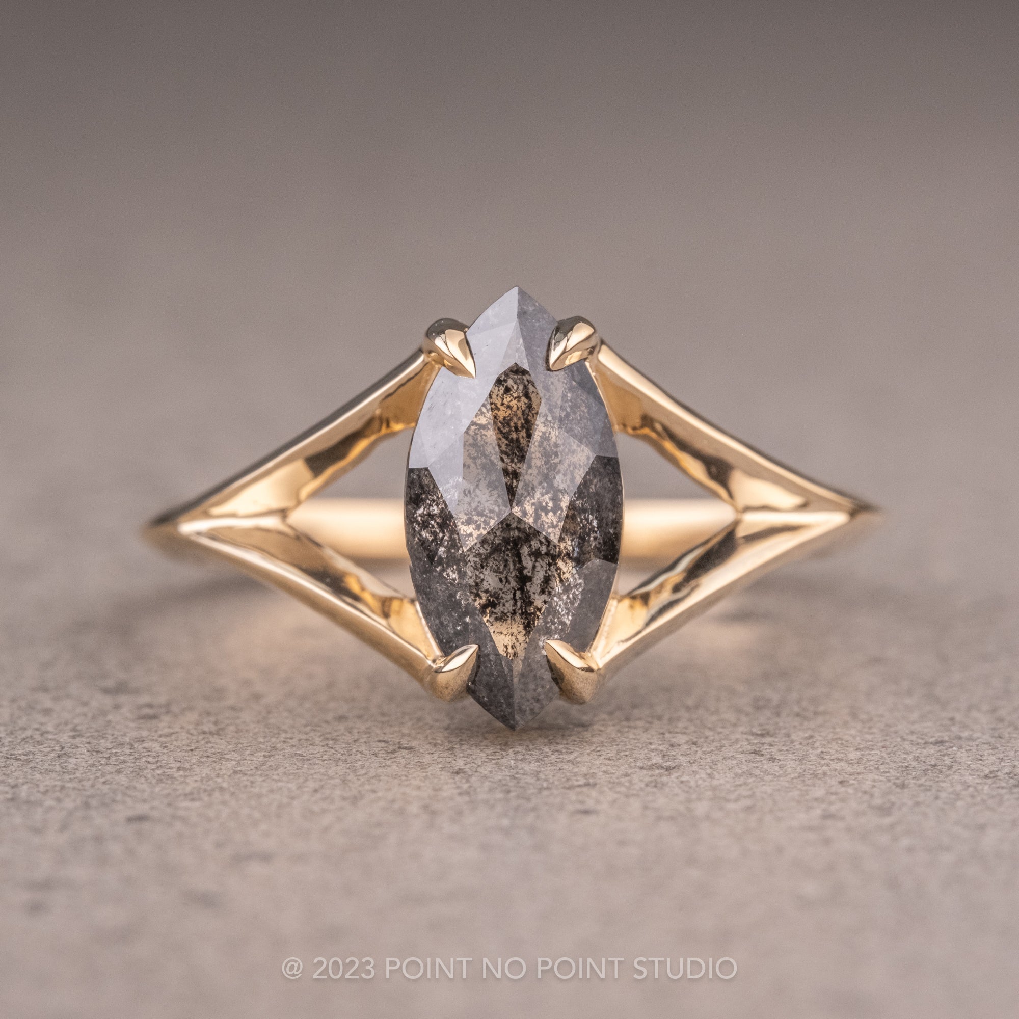 Vintage Split Shank Diamond Engagement Ring in 14k - Filigree Jewelers