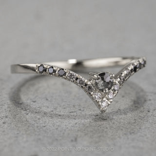 15 Ombre Diamond Wedding Ring, Adorn Ombre Vivian Setting, 14k White Gold