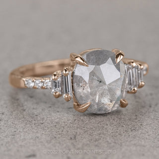1.67 Carat Icy White Cushion Diamond Engagement Ring, Betsy Setting, 14K Rose Gold
