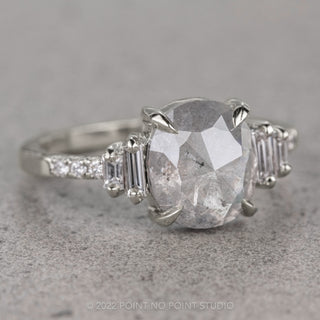 1.67 Carat Icy White Cushion Diamond Engagement Ring, Betsy Setting, 14K White Gold