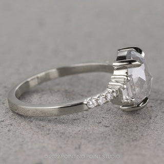 1.67 Carat Icy White Cushion Diamond Engagement Ring, Betsy Setting, Platinum