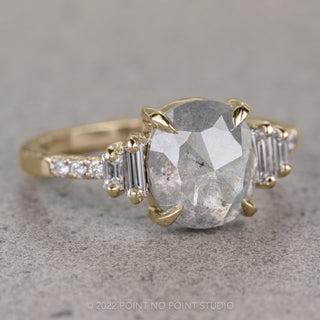 1.67 Carat Icy White Cushion Diamond Engagement Ring, Betsy Setting, 14K Yellow Gold
