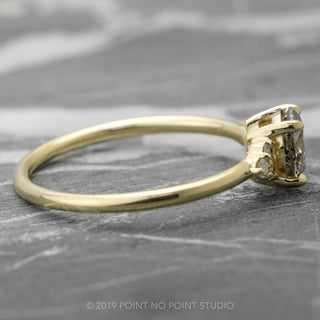 1.10 Carat Salt and Pepper Diamond Engagement Ring, Petite Quinn Setting, 14K Yellow Gold