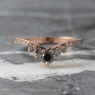 Reverse Ombre Diamond Wedding Ring, Duchess Setting, 14k Rose Gold