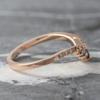 Reverse Ombre Diamond Wedding Ring, Duchess Setting, 14k Rose Gold