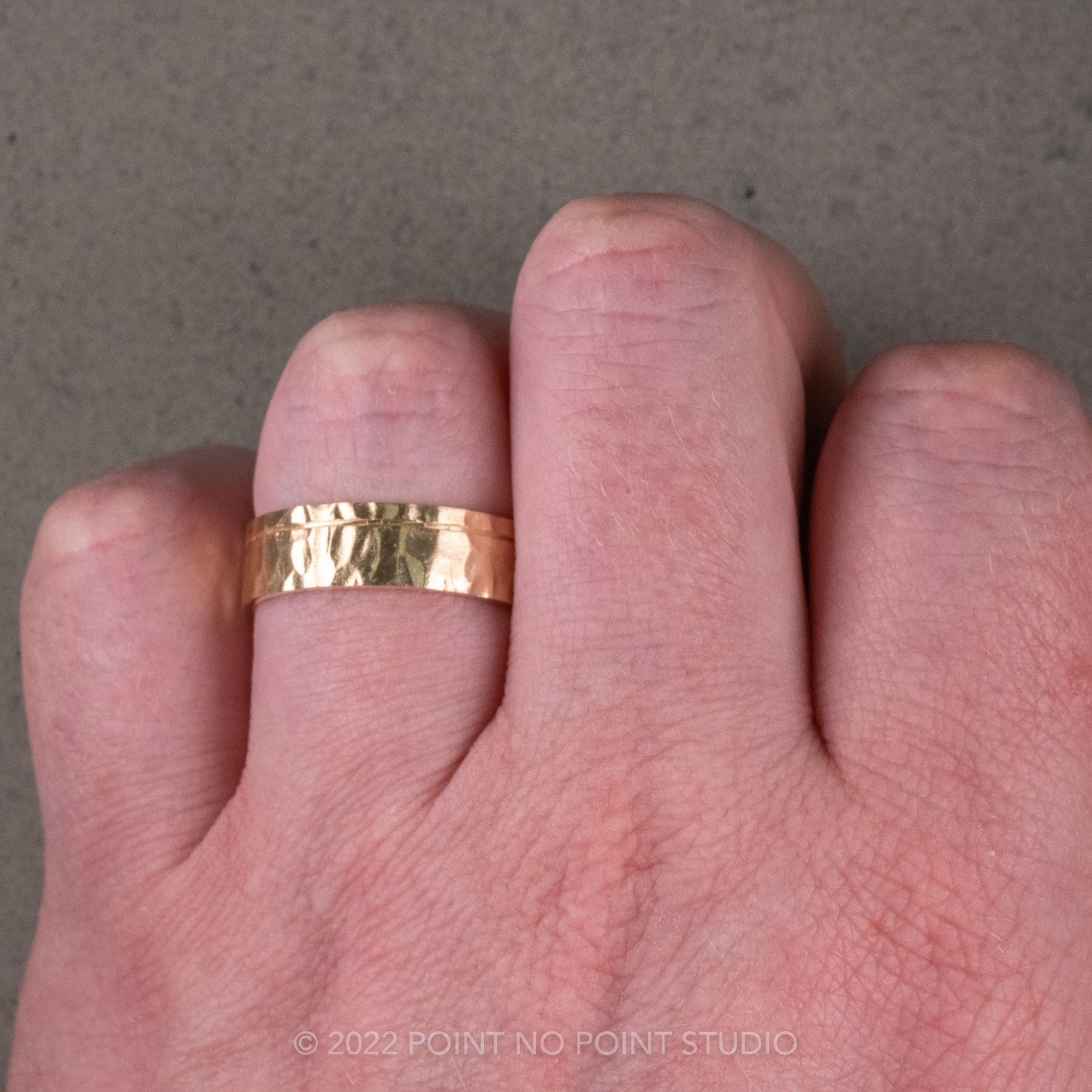 Men's Gold Wedding Ring. Rough Texture : 4mm - Lily McCallin Jewellery