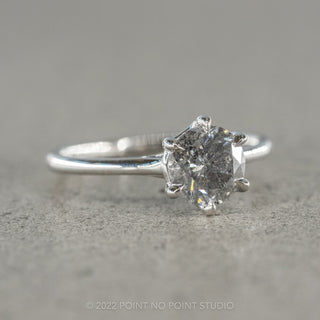 1.16 Carat Salt and Pepper Diamond Engagement Ring, Madeline Setting, Platinum