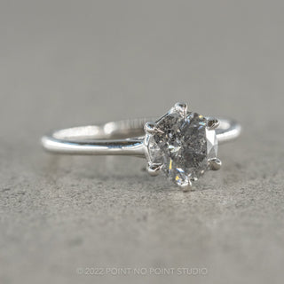 1.16 Carat Salt and Pepper Diamond Engagement Ring, Madeline Setting, 14k White Gold