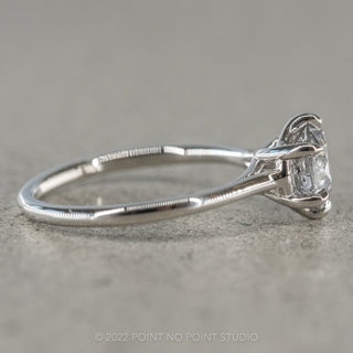 1.35 Carat Salt and Pepper Round Diamond Engagement Ring, Madeline Setting, Platinum