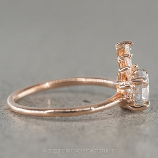 1.29 Carat Salt and Pepper Round Diamond Engagement Ring, Wren Setting, 14K Rose Gold