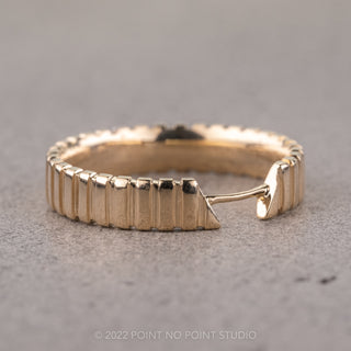 4mm Notched Harper Cuff Wedding Ring, 14k Yellow Gold