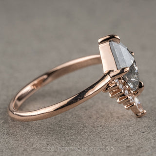 1.49 Carat Salt and Pepper Geometric Diamond Engagement Ring, Ava Setting, 14K Rose Gold