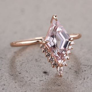 2.10 Carat Pink Lozenge Sapphire Engagement Ring, Ava Setting, 14K Rose Gold