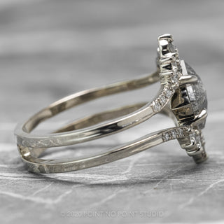 salt and pepper kite diamond engagement ring
