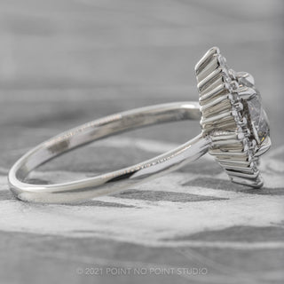 1.66 Carat Salt and Pepper Diamond Engagement Ring, Cosette Setting, 14K White Gold