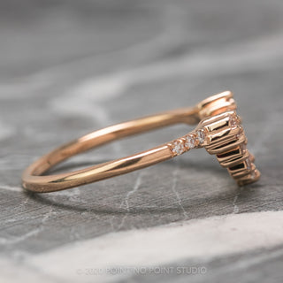 Baguette and Round Diamond Wedding Band, Gretchen Setting, 14K Rose Gold