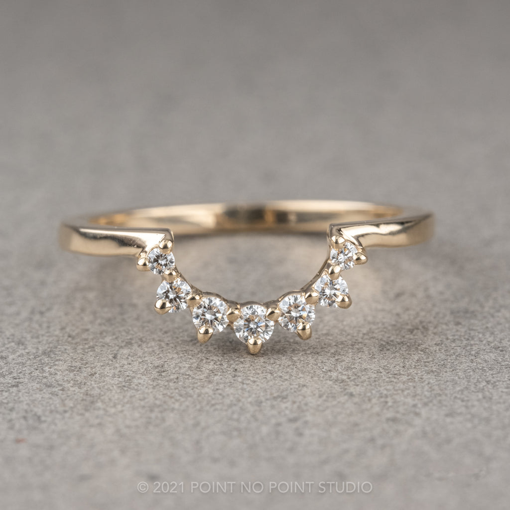 7 White Diamond Constellation Wedding Band, 14k Yellow Gold – Point No ...