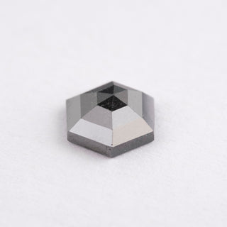 1.14 Carat Black Diamond Rose Cut Hexagon
