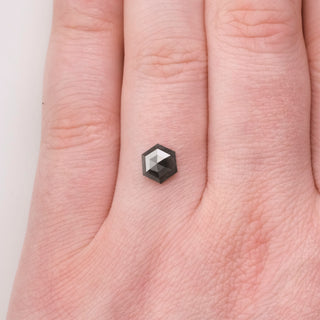 1.17 Carat Black Rose Cut Hexagon Diamond
