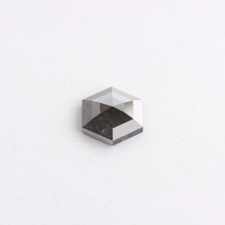 1.19 Carat Black Diamond, Rose Cut Hexagon