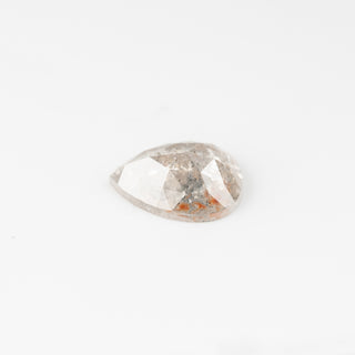 1.20 Carat Icy White Diamond w/ Orange Speckles, Rose Cut Pear Diamond