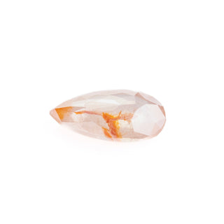 1.21 Carat Icy White Diamond w/ Orange Speckles, Double Cut Pear